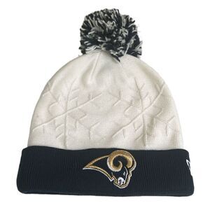 NFL Los Angeles Rams Women's Beanie Hat with Snowflake Detail